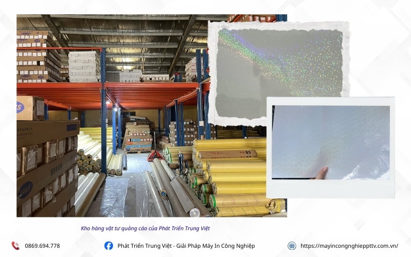 Tổng kho Phát Triển Trung Việt cung cấp màng cán 7 màu - hologram tại Hà Nội